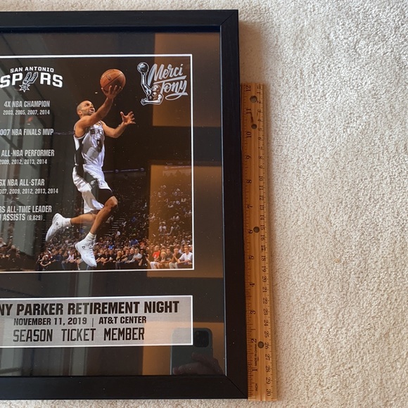 Merci Tony Parker San Antonio Spurs Jersey Retirement Items - Picture 7 of 12
